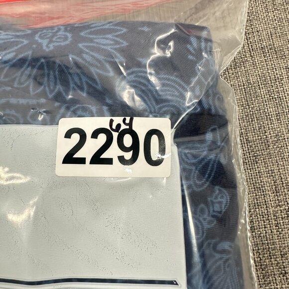 NEW Mens Sun + Stone Printed Shirt Blue Round Neck Long Sleeve Medium Cotton Ble - Picture 11 of 11